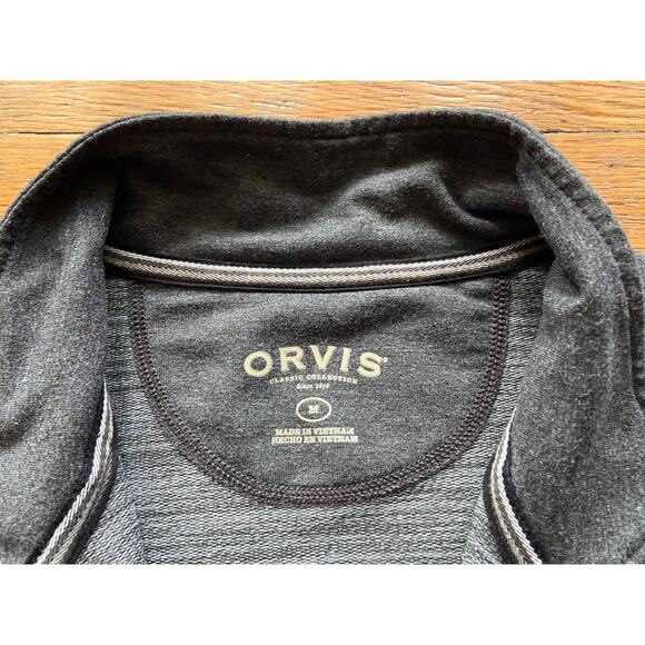 ORVIS Gray 1/4 Zip Mock Neck Long Sleeve Shirt Mens sz M - Picture 5 of 12